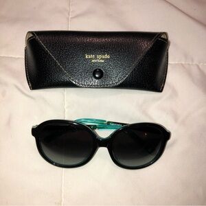 Kate Spade Woman’s Sunglasses Black Turquoise Albertine DH4Y7 With Case